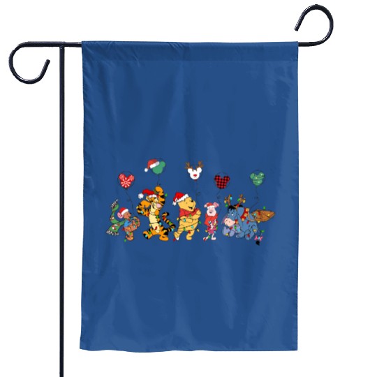 Disney Winnie The Pooh Christmas Garden Flags, Disney Pooh Bear Garden Flags