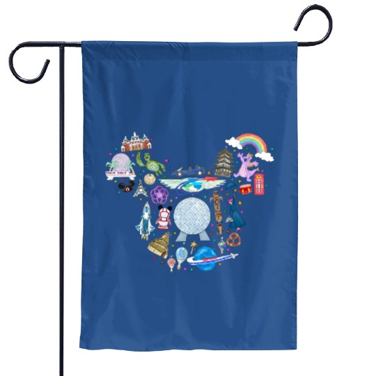 Disney Epcot Matching Garden Flags for Men, Women and Kids with Mickey Head Ears