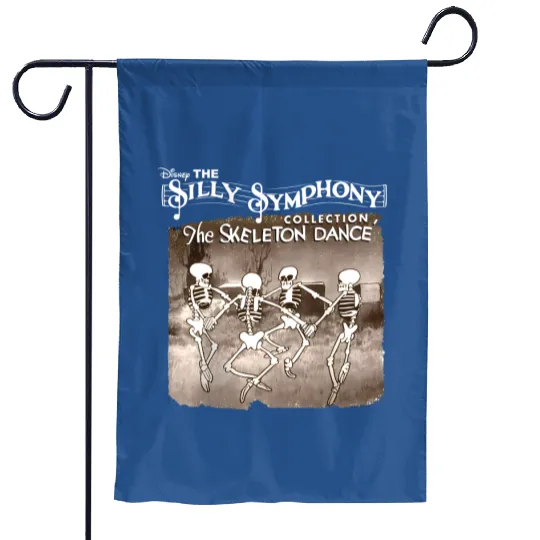 Retro Silly Symphony Garden Flags, Disney Halloween Garden Flags, The Skeleton Dance Garden Flags