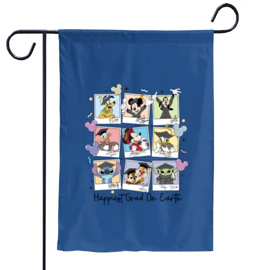 Disney Happiest Grad On Earth Garden Flags, Disney Graduation Garden Flags,