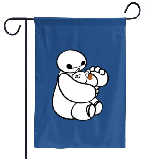 Lovely Baymax With Cat Garden Flags, Baymax With Cat Disney Garden Flags, Baymax Garden Flags, Big Hero 6 Garden Flags, Disney Gift