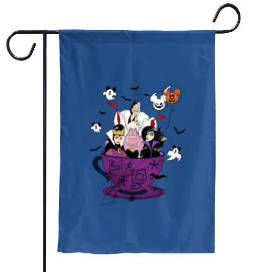 Disney Villain Garden Flags, Disney Halloween Teacup Garden Flags