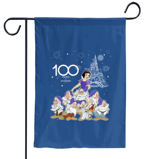 Disney Snow White and Seven Dwarfs Group Characters Garden Flags, 100 Years of Wonder Garden Flags