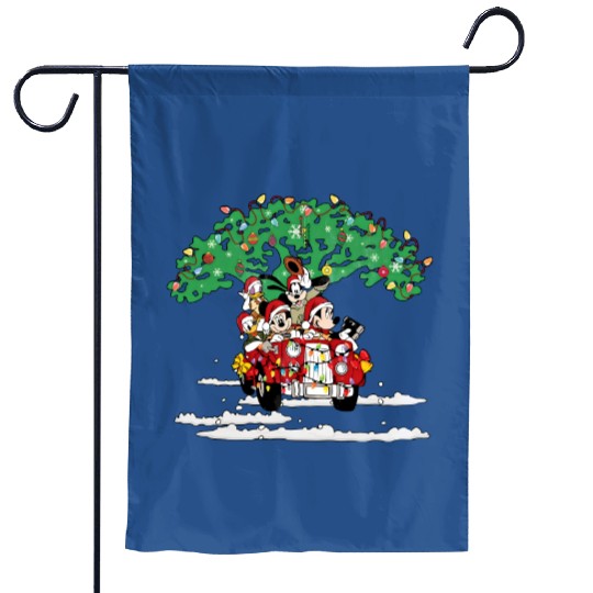 Disney Christmas Garden Flags, Animal Kingdom Christmas Garden Flags, Christmas Tree Garden Flags, Mickey And Friends Christmas Garden Flags, Disney Xmas, Mickey Mouse