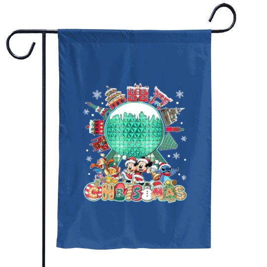 Disney Christmas Garden Flags, Disney Epcot Christmas Shir