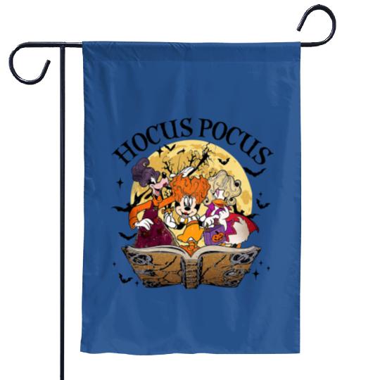 Disney Hocus Pocus Garden Flags, Minnie Daisy Clarabelle Cosplay Pocus Sanderson Sisters Garden Flags