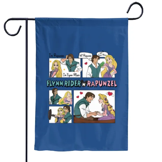 Tangled Couple Garden Flags, Rapunzel And Flynn Rider Couple Garden Flags, Disney Valentines Garden Flags