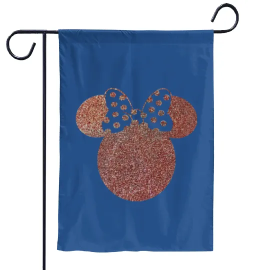 Disney Garden Flags, Minnie Ear Garden Flags, Glitter Rose Gold Minnie Garden Flags