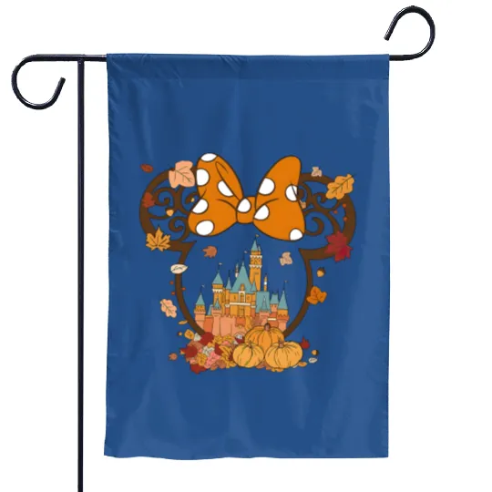 Fall Minnie Mickey Ear Garden Flags, Minnie Halloween, Disney Halloween Garden Flags