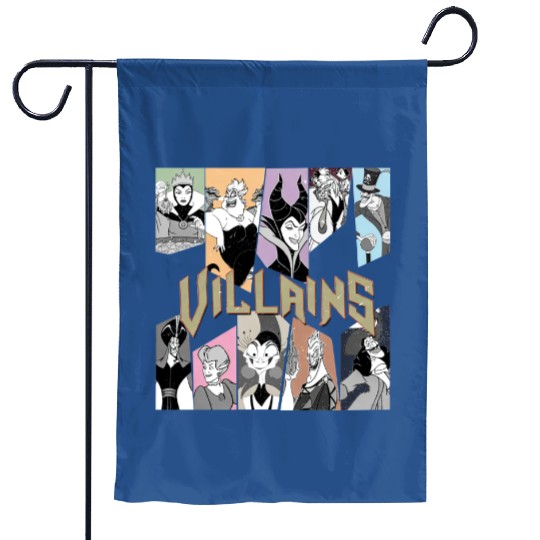 Retro Disney Villains Characters Garden Flags, Maleficent Ursula Evil Queen Hades Garden Flags, Disney Villains Group