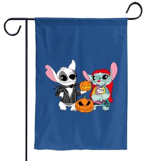 Disney Lilo and Stitch Anger Halloween Costume Jack Skellington and Sally Garden Flags