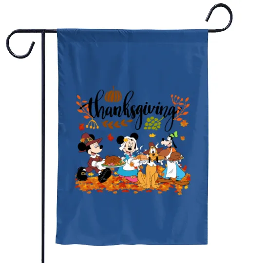 Mickey & friends Happy Thanksgiving Garden Flags, Disney thanksgiving Garden Flags, Disney Thanksgiving Garden Flags