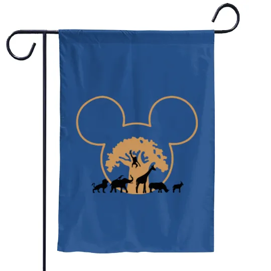 Disney Animal Kingdom Mickey Ears Garden Flags, Retro Mickey Safari Garden Flags, Mickey and Friends Garden Flags, Disney Family Trip 2023 Garden Flags