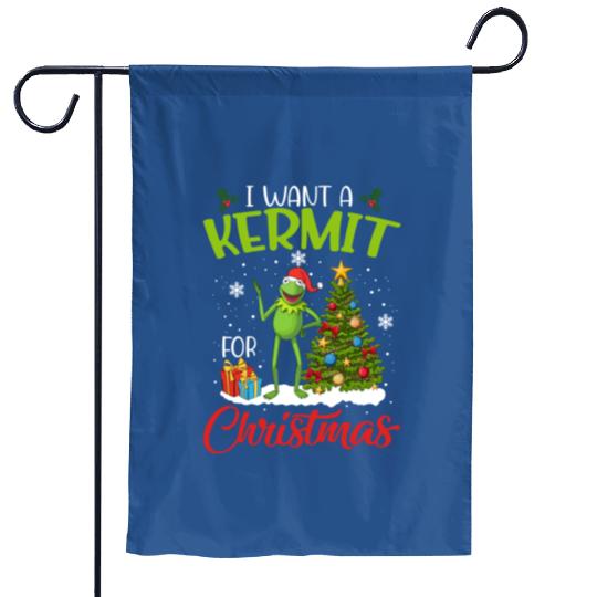 Disney The Muppets Christmas Garden Flags, I Want A Kermit For Christmas Garden Flags