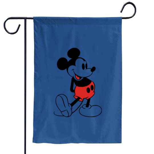70s Mickey Mouse Black Grey Ringer Garden Flags Vintage 1970s Made in USA 50/50 Unofficial Disney Cartoon Character Garden Flags Streetwear Sportswear