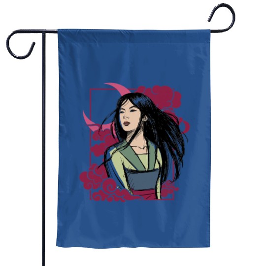 Disney Mulan Moon Portrait Front And Back Garden Flags