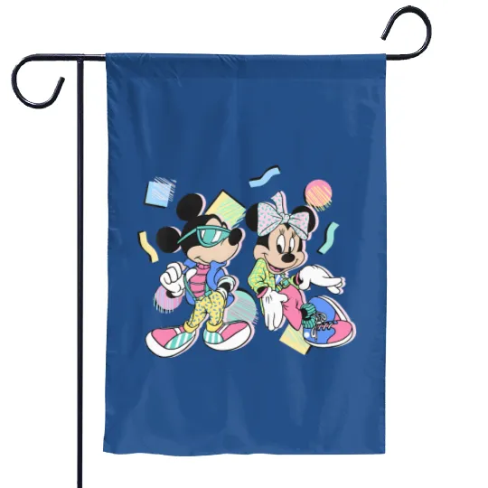 Retro Disney Garden Flags, Mickey Checkered Garden Flags, Disney Family Garden Flags, Minnie Mouse Tees