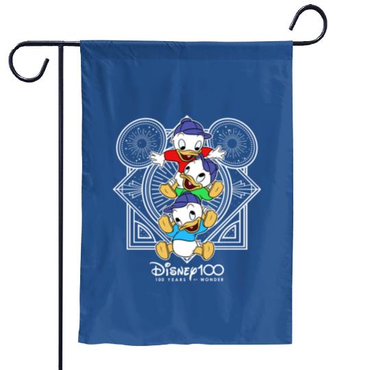 Disney Ducktales Huey, Dewey, and Louie Garden Flags, Disney 100 Years Of Wonder Garden Flags