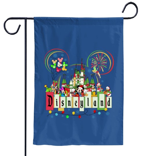 Disneyland Christmas Garden Flags, Mickey And Friend Christmas Garden Flags