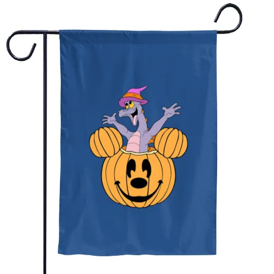 Retro Disney Figment Pumpkin Halloween Costume Garden Flags