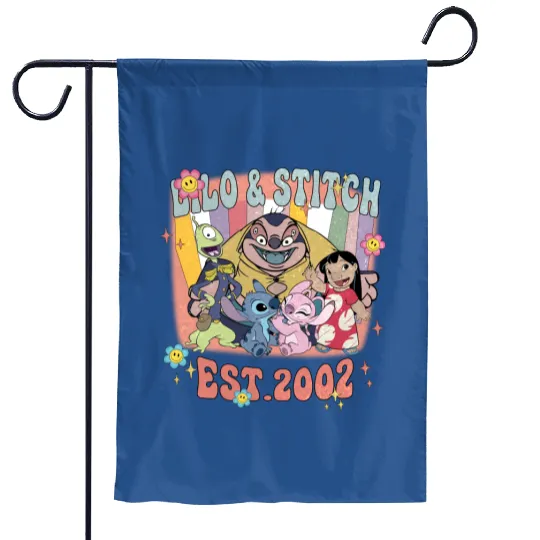 Disney Lilo & Stitch EST 2002 Vintage Retro Style Garden Flags