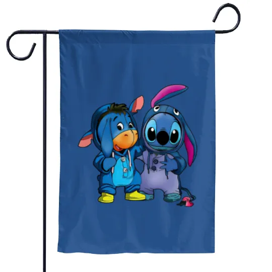Disney Stitch and Eeyore Friends Matching Costume Garden Flags