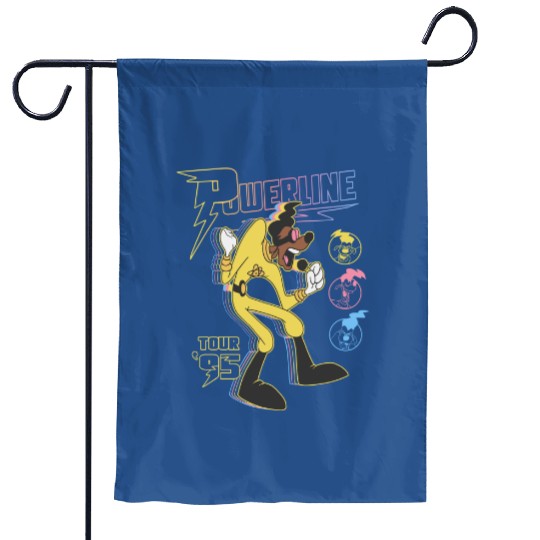 Goofy Movie Powerline Stand Out Tour '95 Double Sided Garden Flags, Disneyland Goofy Powerline Garden Flags