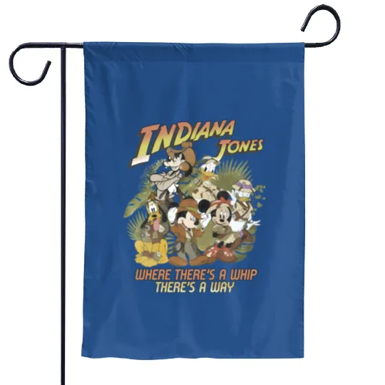 Mickey And Friends Indiana Jones Garden Flags, Indiana Jones Ride Garden Flags, Disneyland Garden Flags