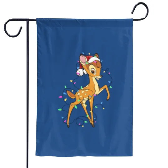 Disney Bambi Christmas Lights Garden Flags, Santa Bambi Shir