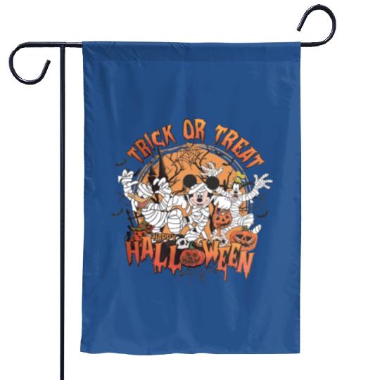 Mickey and Friends Trick or Treat Garden Flags, Disney Halloween Garden Flags, Disney Mummies Garden Flags