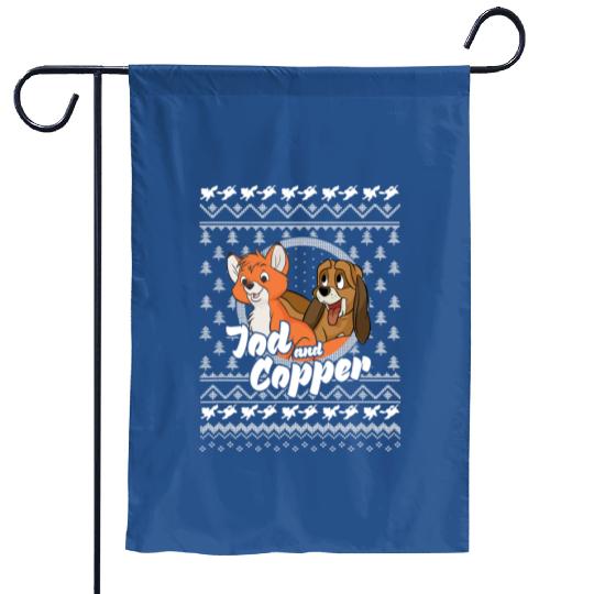 Disney The Fox and the Hound Christmas Tod And Copper Logo Garden Flags