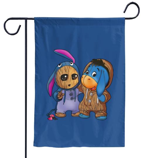 Disney Eeyore and Baby Groot Cute Friends Garden Flags, Eeyore Unisex