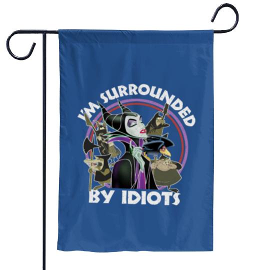 Retro Disney Sleeping Beauty Villains Maleficent Surrounded By Idiots Garden Flags, Magic Kingdom Garden Flags