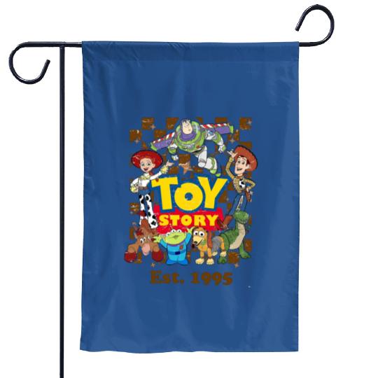 Vintage Disney Pixar Toy Story 1995 Characters Garden Flags, Disneyworld Garden Flags, Disneyland Garden Flags