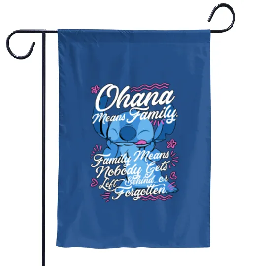 Stitch Day Ohana Means Family Garden Flags, Disney Stitch Garden Flags, Disneyland Garden Flags