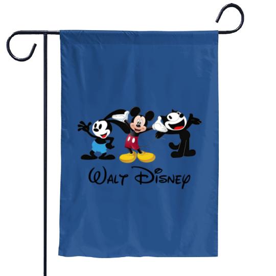 Julius the Cat Oswald the Lucky Rabbit Mickey Mouse Garden Flags, Disney Trip Garden Flags