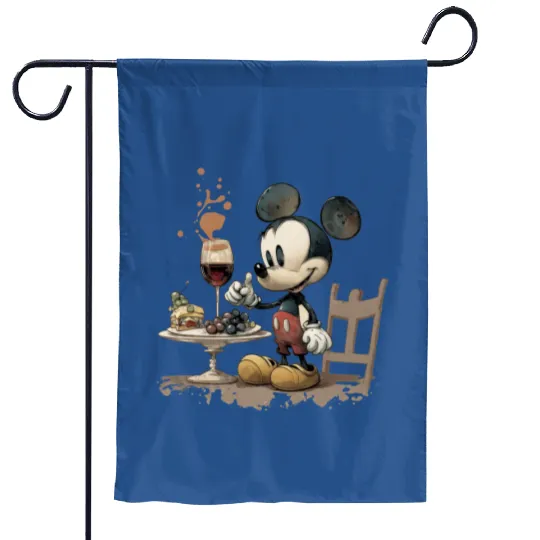 Disney Whiskey Garden Flags, Mickey Mouse Drinking Garden Flags