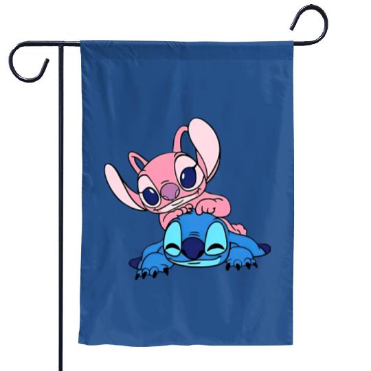 Stitch Disney Garden Flags, Stitch and Angel Garden Flags, Disneyland Garden Flags