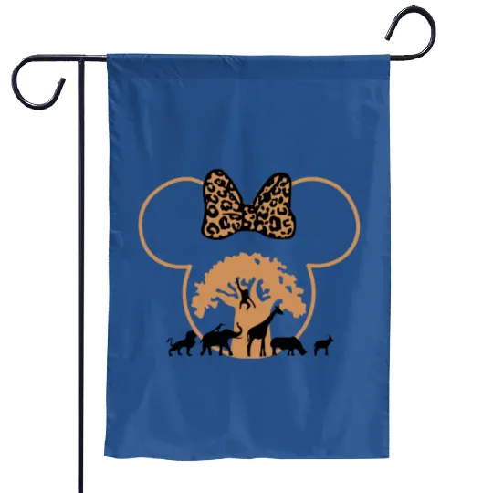 Disney Animal Kingdom Minnie Ears Garden Flags, Retro Minnie Safari Garden Flags