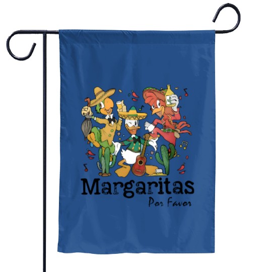 The Three Caballeros Garden Flags, Retro Disney Margarita Garden Flags, Margaritas Por Favor, Disney Garden Flags, Margaritas Epcot Garden Flags
