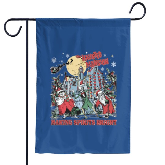 Discover Vintage Retro Disney Christmas The Haunted Mansion Making Spirits Garden Flags