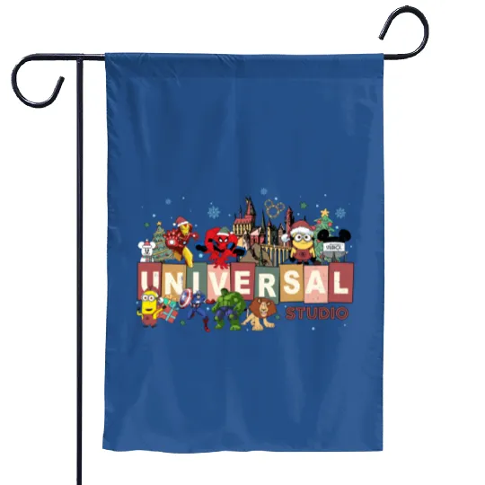 Universal Studios Christmas Garden Flags, Disneyland Christmas Garden Flags