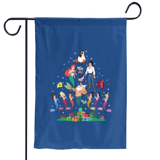 Disney The Little Mermaid Christmas Tree and Lights Garden Flags
