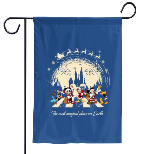 Vintage Disney Christmas Garden Flags Mickey's Very Merry Christmas Party