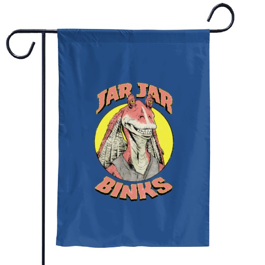 Retro Team Jar Jar Binks Funny Star Wars Fan  Garden Flags, Vintage Star Wars Galaxy's Edge Garden Flags, Disneyworld Garden Flags