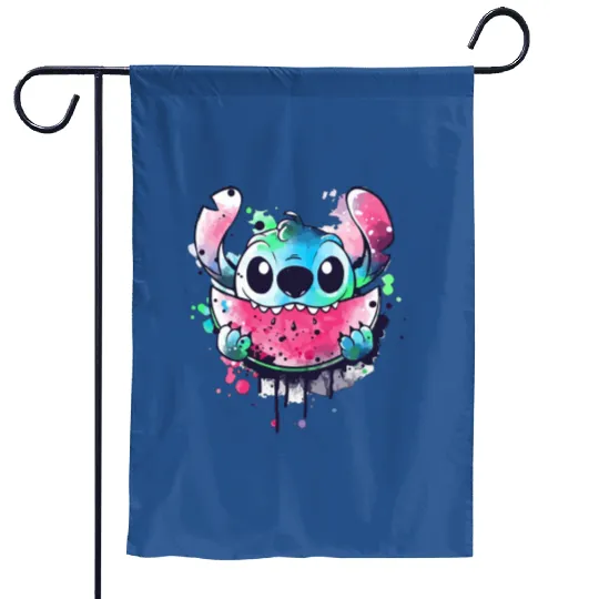 Disney Stitch Garden Flags, Ohana Garden Flags, Stitch and Lilo Garden Flags