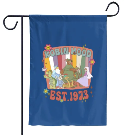 Vintage 90s Robin Hood Garden Flags, Disney Robin Hood 1973