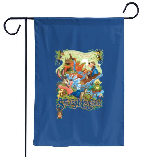 Vintage Splash Mountain Garden Flags, Disney Ride Garden Flags,  Brer Rabbit Garden Flags