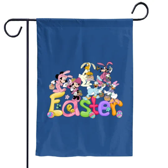 Retro Disney Easter Garden Flags Mickey Easter Garden Flags Disney Bunny Garden Flags