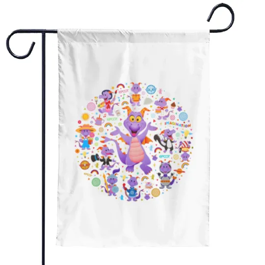 Disney Epcot Figment Garden Flags, Epcot Figment Garden Flags, Floral Epcot Garden Flags